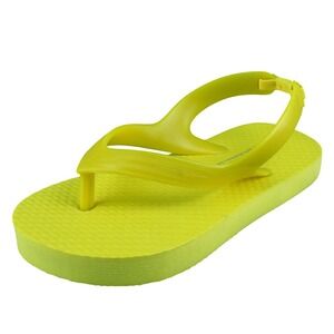 Old Navy Girls Flip Flop Shoes Yellow Synthetic Pull On Size T 8 Medium